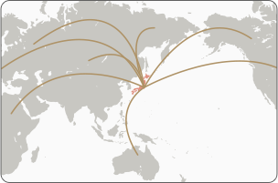世界150以上の国への出荷実績